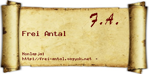 Frei Antal névjegykártya